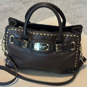 Michael Kors Dark Brown Satchel with Gold Accents EUC, Like New
